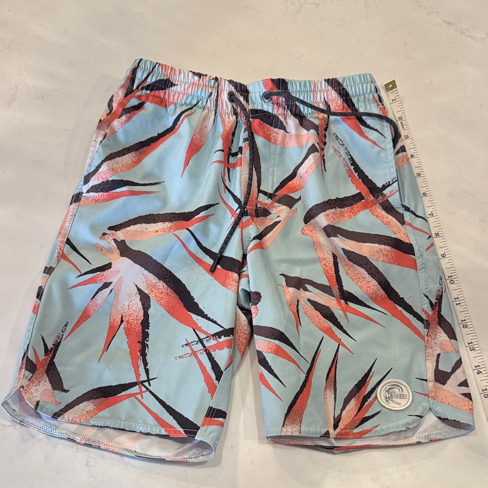 Big Kids O'Neill Aqua and Coral Swim Shorts